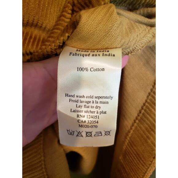 The Odells Anthropologie Corduroy Tent Mini Dress Size Small Cotton Tan Beige - Picture 10 of 12